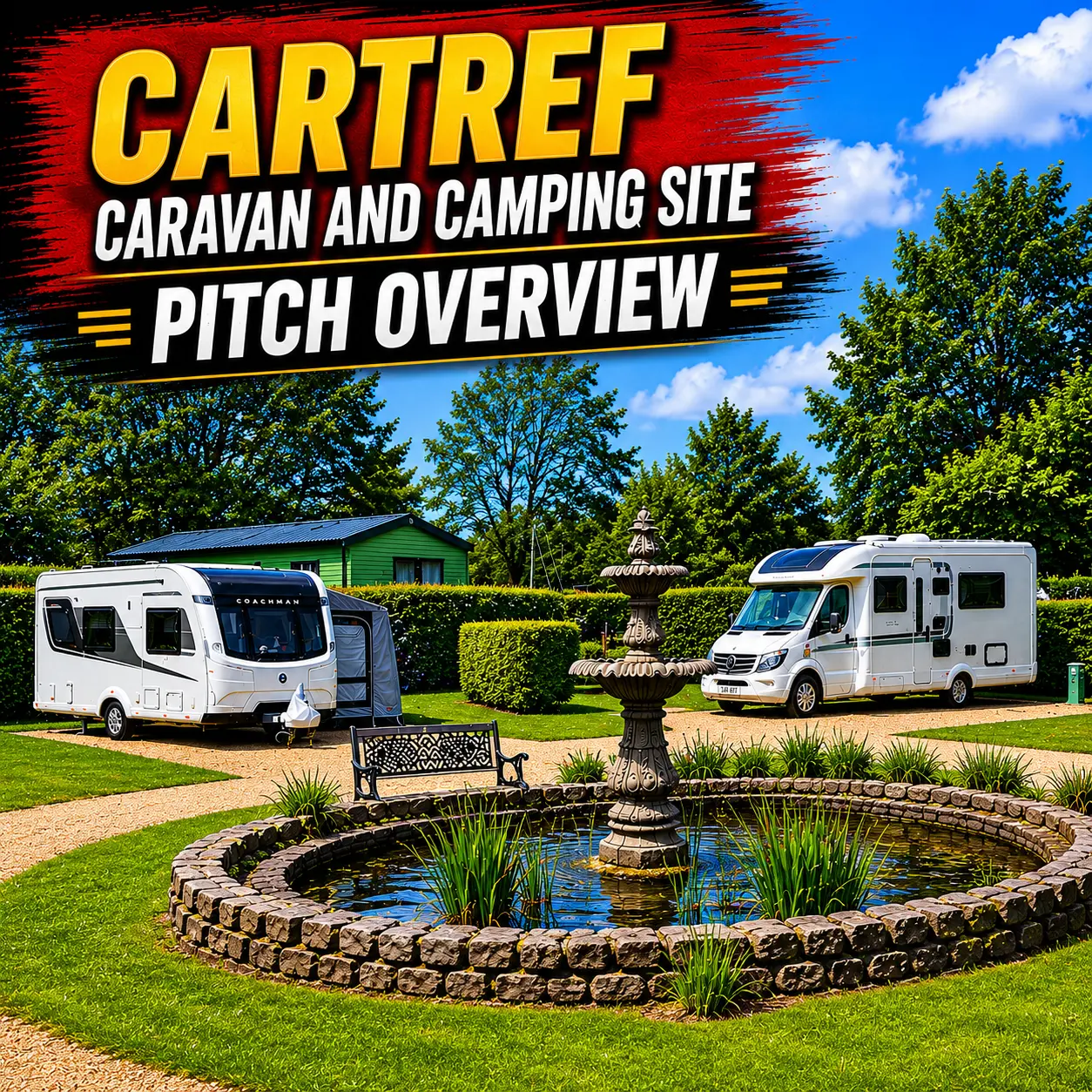Touring pitch overview at Cartref Caravan and Camping Site