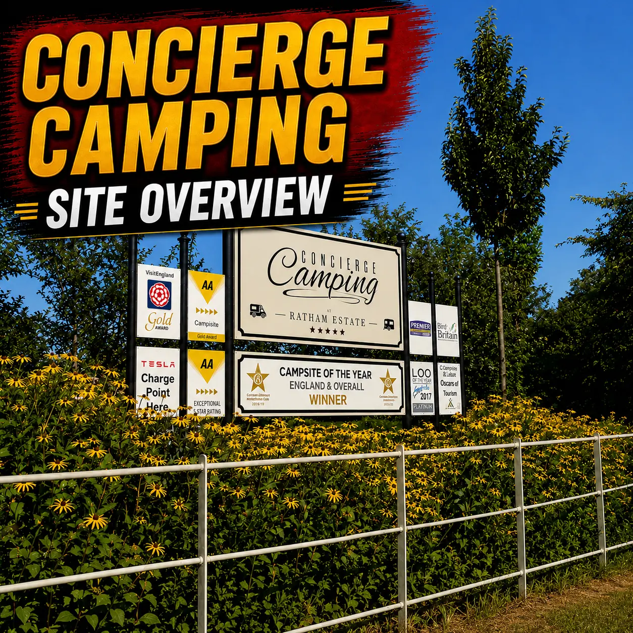 Site overview of Concierge Camping at Ratham Estate