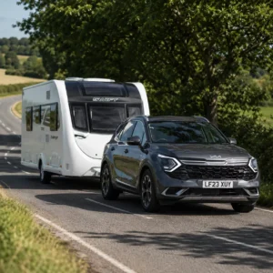 SUV towing a correctly loaded British touring caravan