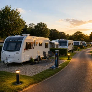 Premium UK caravan site with multiple serviced touring pitches