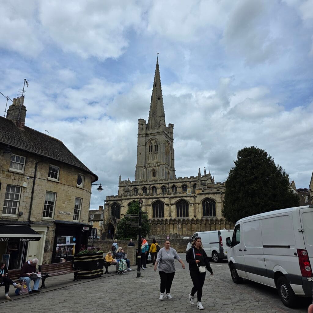 Historic buildings and streets in Stamford during our visit from Eye Kettleby Lakes