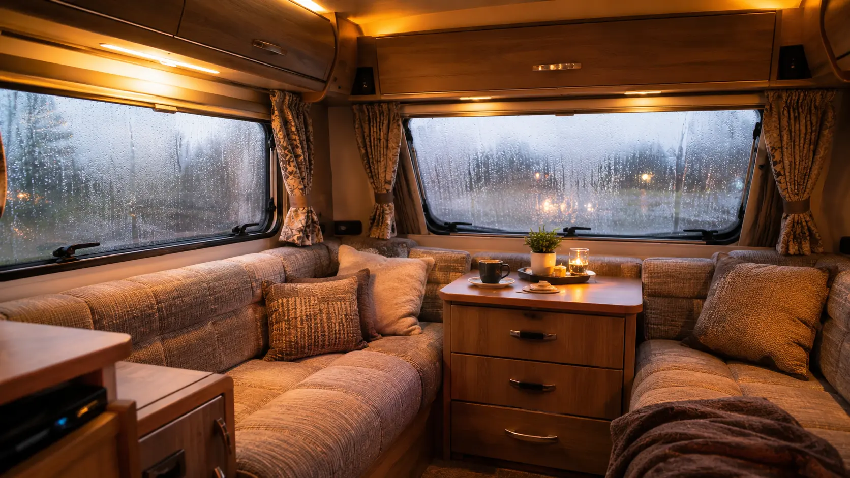 Caravan condensation causes and fixes inside a modern UK touring caravan