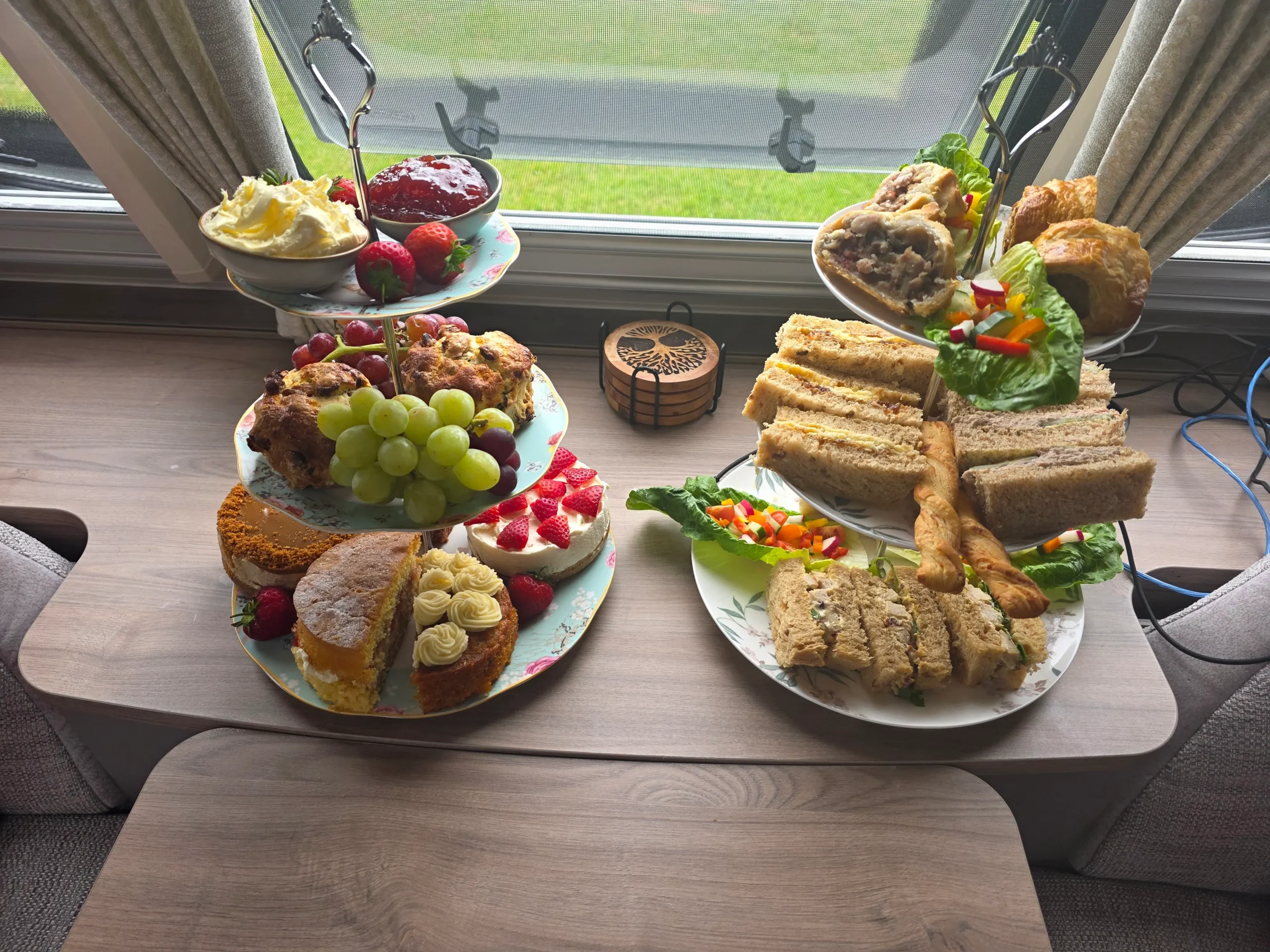 Homemade afternoon tea served at Ashleigh Farm Caravan and Glamping in Lincolnshire