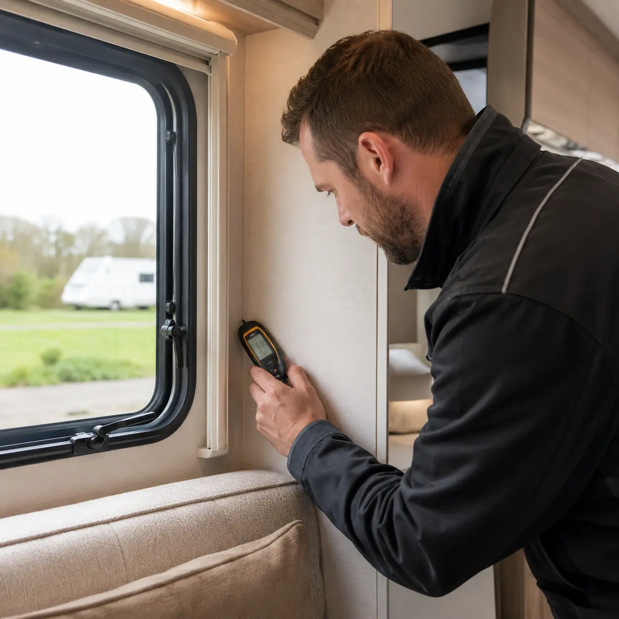 Caravan Damp Inspection During Annual Service