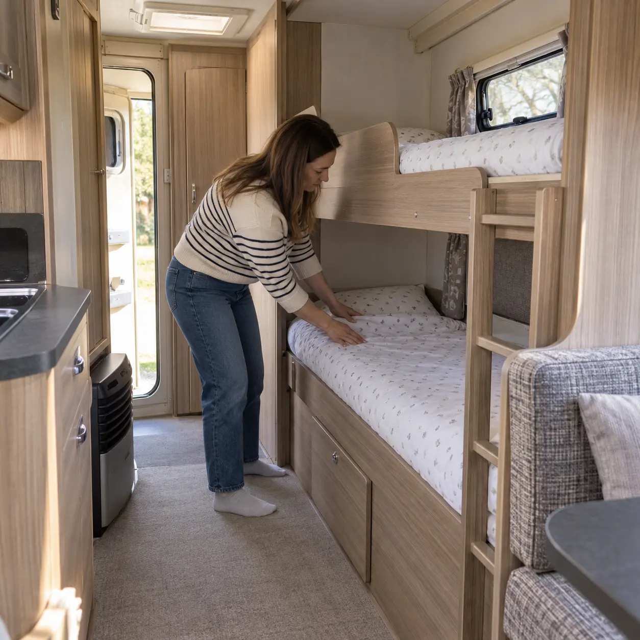 Preparing a Child's Bed in a Touring Caravan