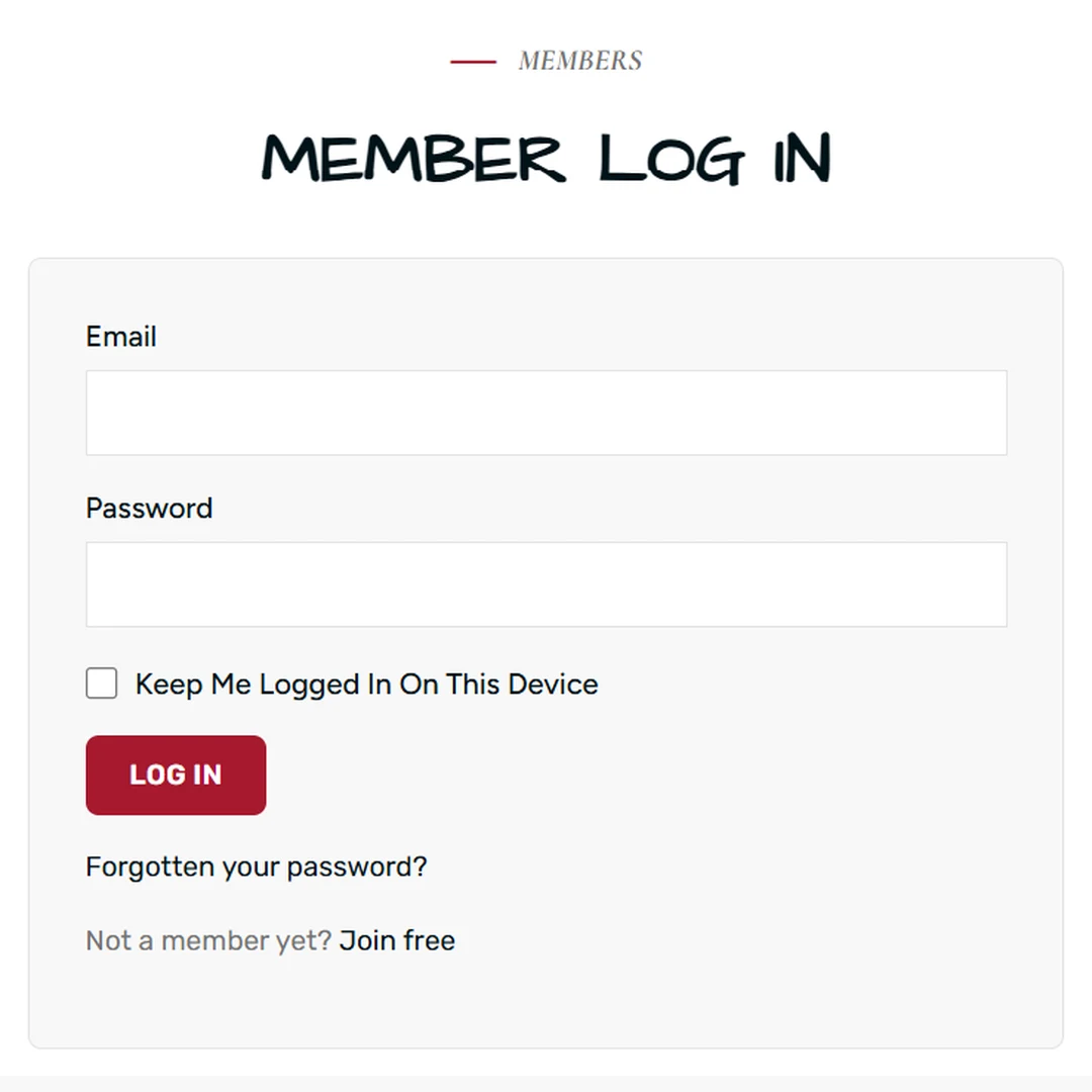 Member log in page for free caravan membership on Caravan Adventuring